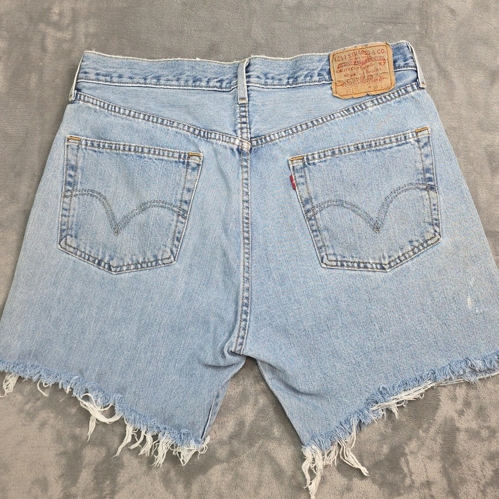levis 501 cut off shorts Vintage Button Fly mens 36 90's Y2K Thrashed